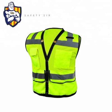 Reflective work neon traffic visibility safety vest